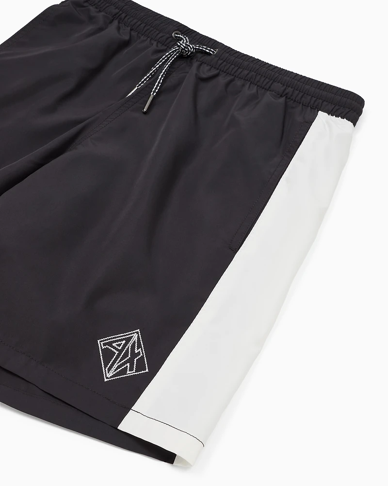 Armani Exchange - Boxer costume with contrasting profiles, Man, Navy Blue, Size: