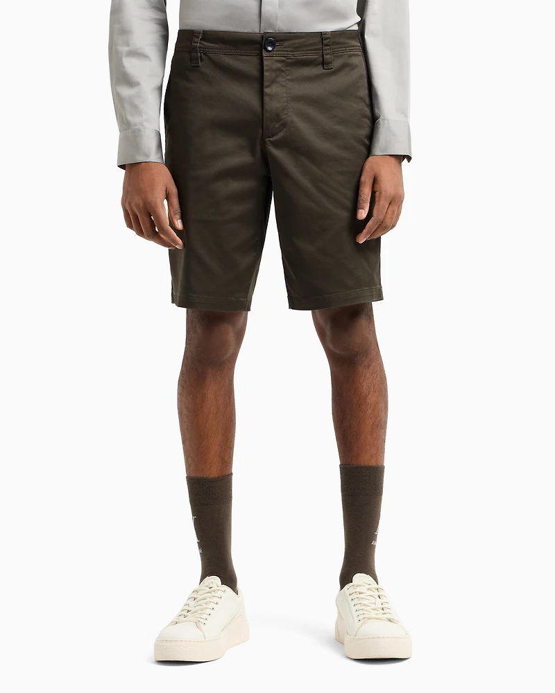 Bermuda shorts satin stretch fabric