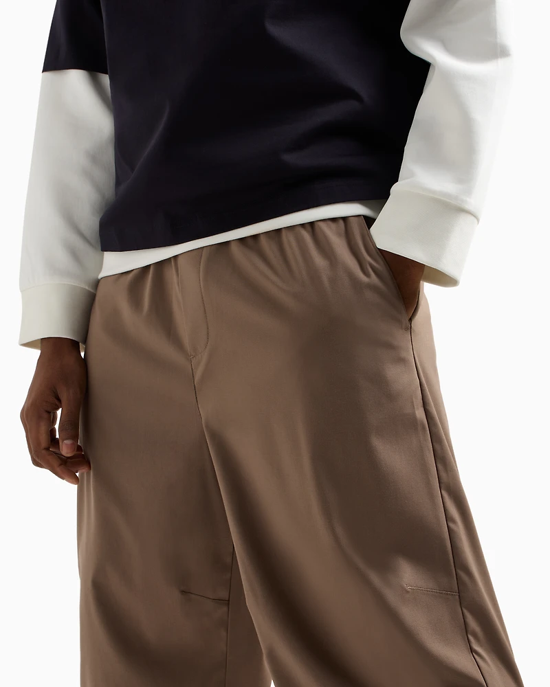 Oversized trousers poly fabric