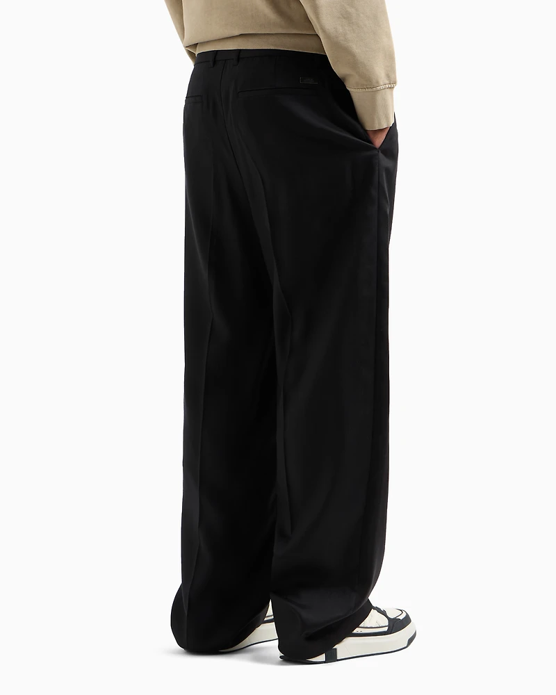 Camouflage lyocell trousers