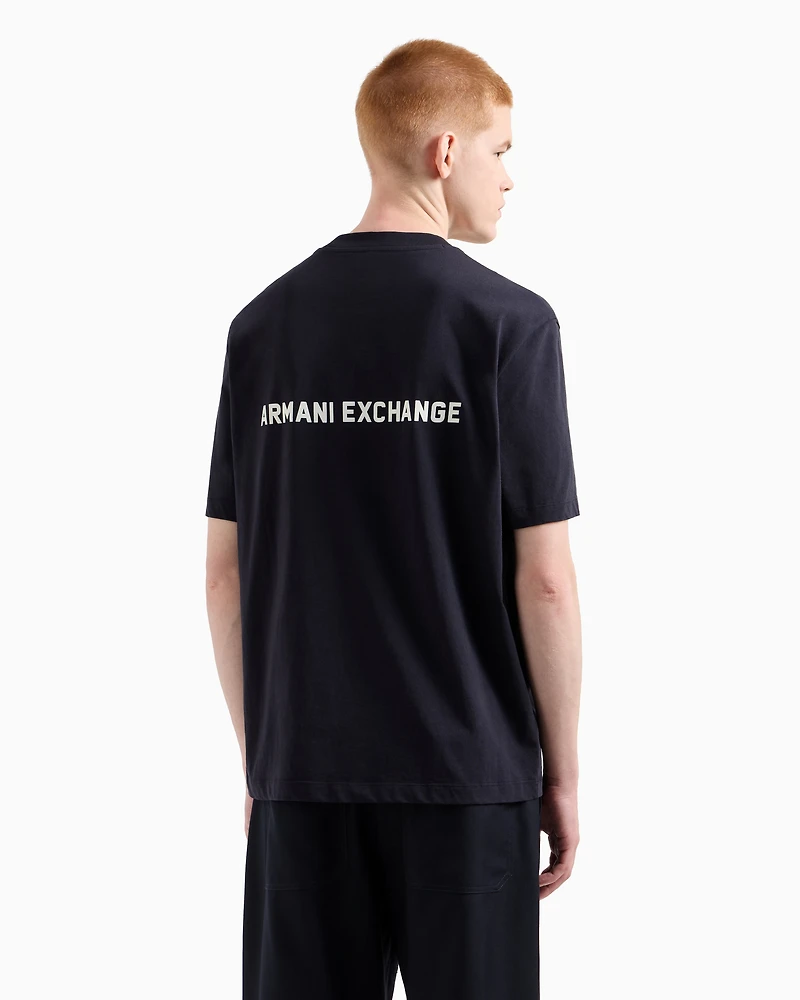 Regular fit T-shirt with logo print on front and back
