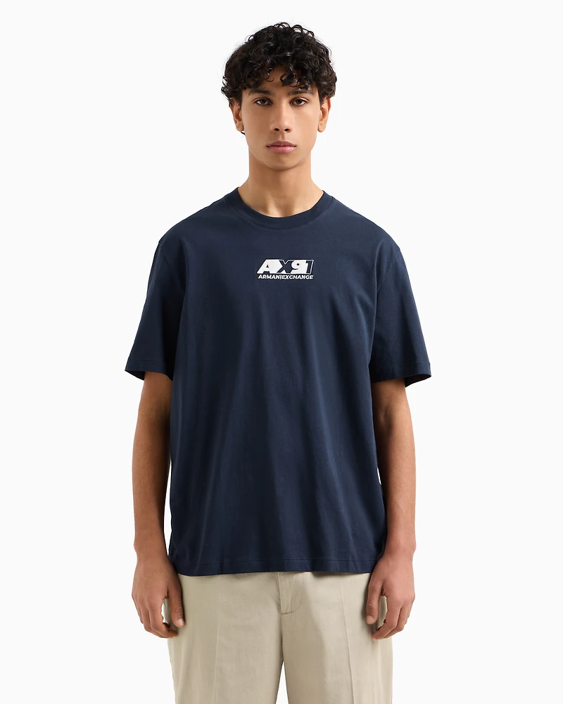 Armani Exchange - ASV Organic Cotton Regular Fit T-Shirt, Man, Navy_blue, Size: