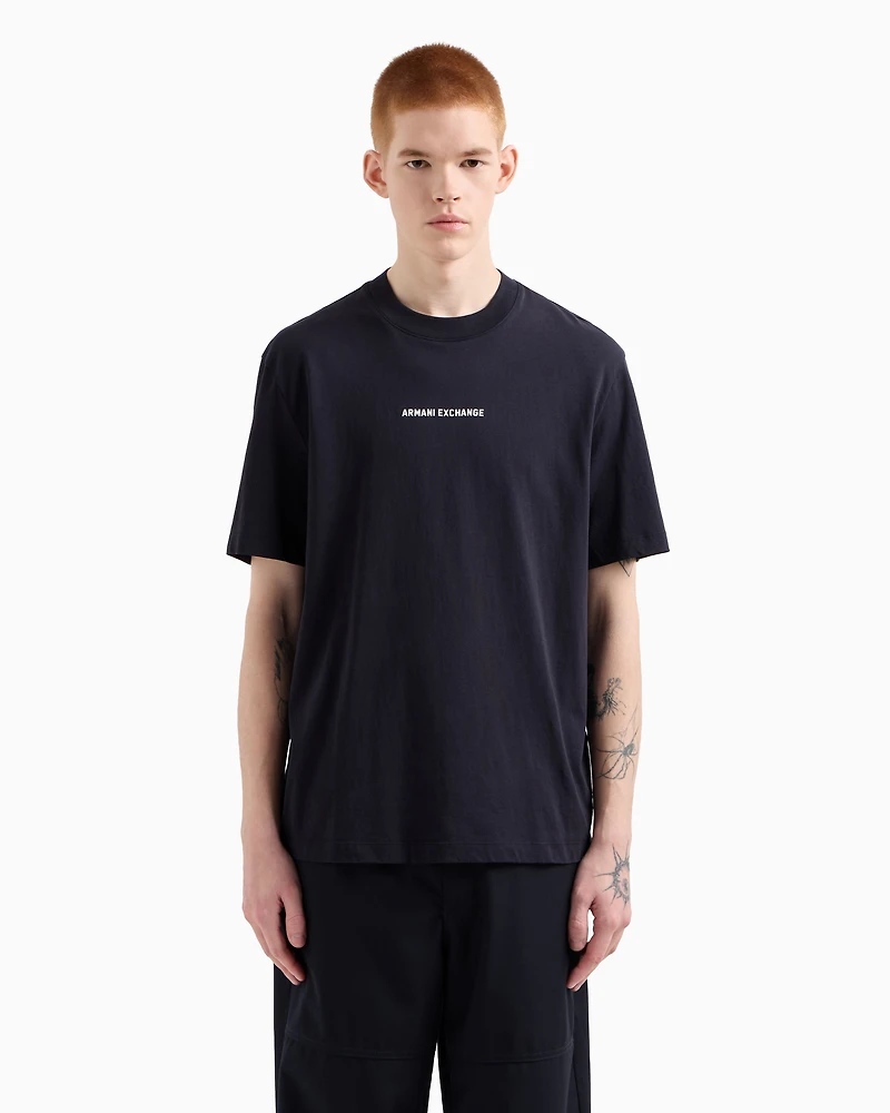 Regular fit T-shirt with logo print on front and back