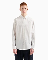 Regular fit cotton shirt with allover logo tone