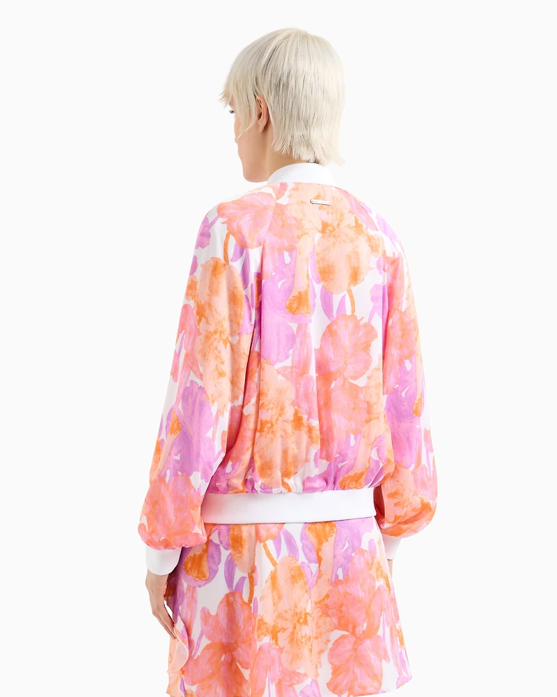 Bomber jacket floral fabric
