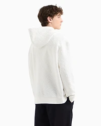 Tonal Embossed Hoodie Sweatshirt