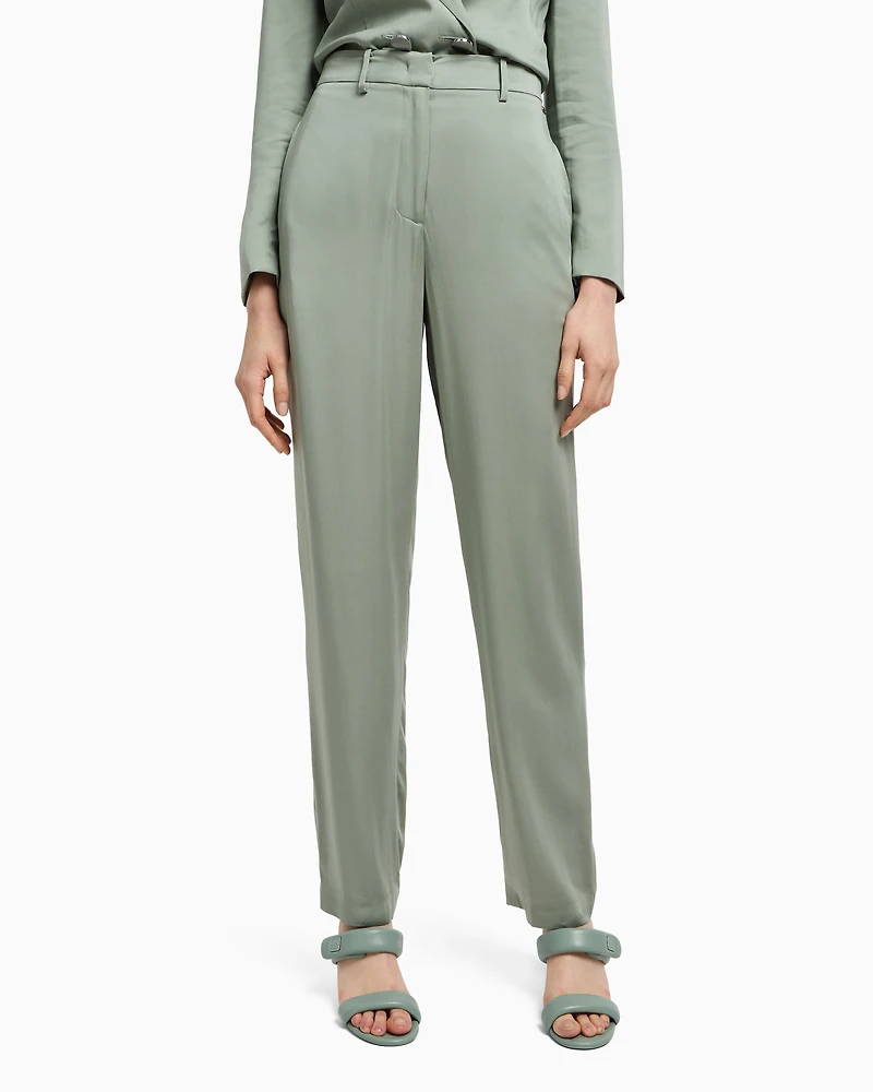 Straight viscose trousers