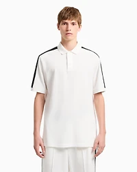 Regular fit piquet polo with shoulder bands