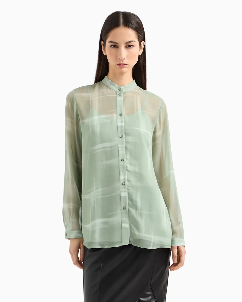 Abstract pattern chiffon shirt