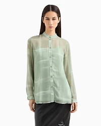 Abstract pattern chiffon shirt
