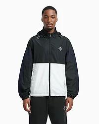 Color block windbreaker jacket with zip