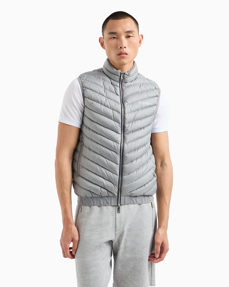 Double-face padded sleeveless down jacket