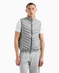 Double-face padded sleeveless down jacket
