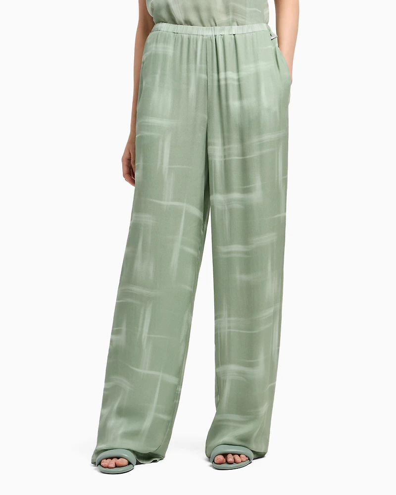 Oversized trousers abstract patterned fabric