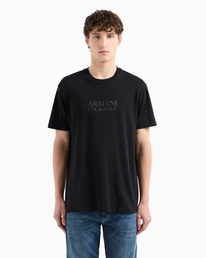 Armani Exchange - Regular fit T-shirt with ASV logo, Man, Black, Size: