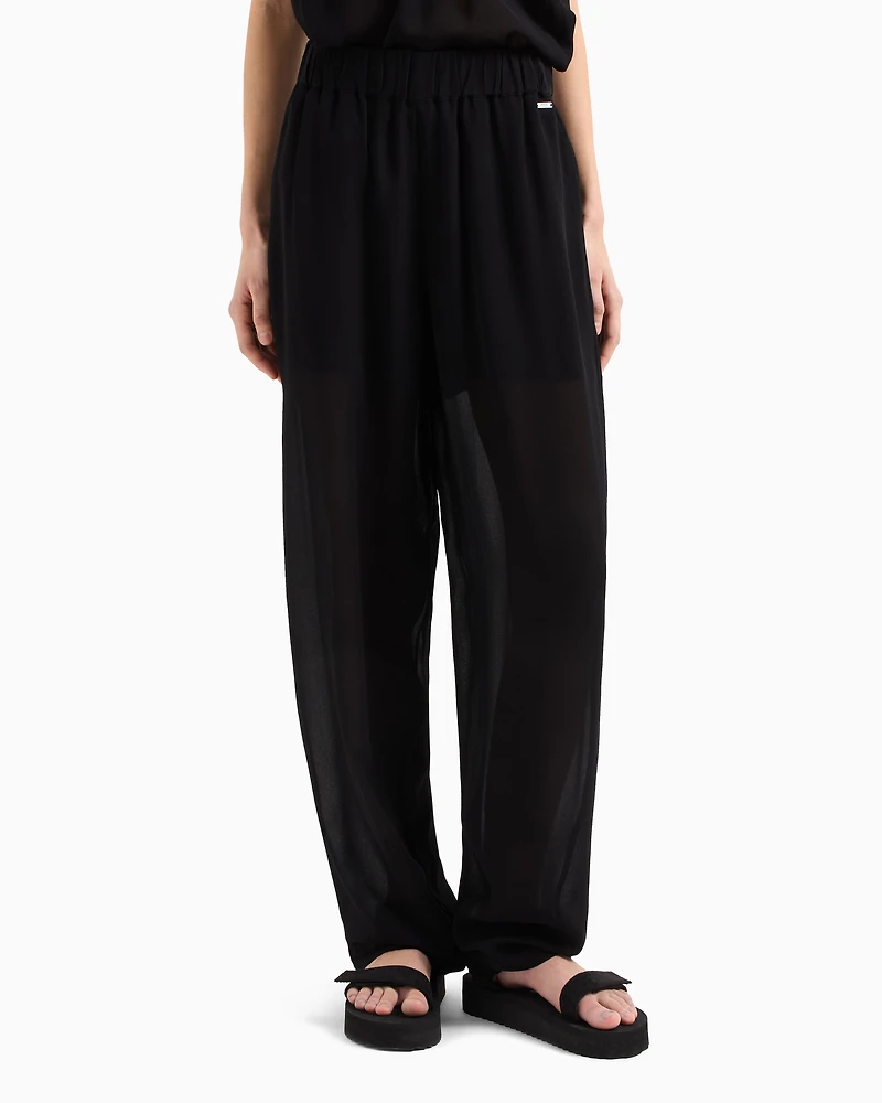Wide viscose trousers