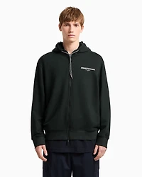 Zip-up hoodie with Milan/New York print on the back