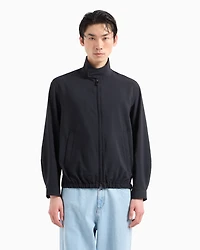 Emporio Armani - Nylon seersucker blouson, Man, Navy Blue, Size: