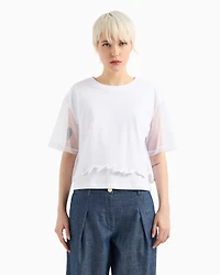 Cropped T-shirt with shaped bottom