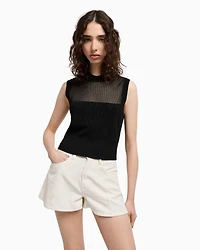 Openwork knit top