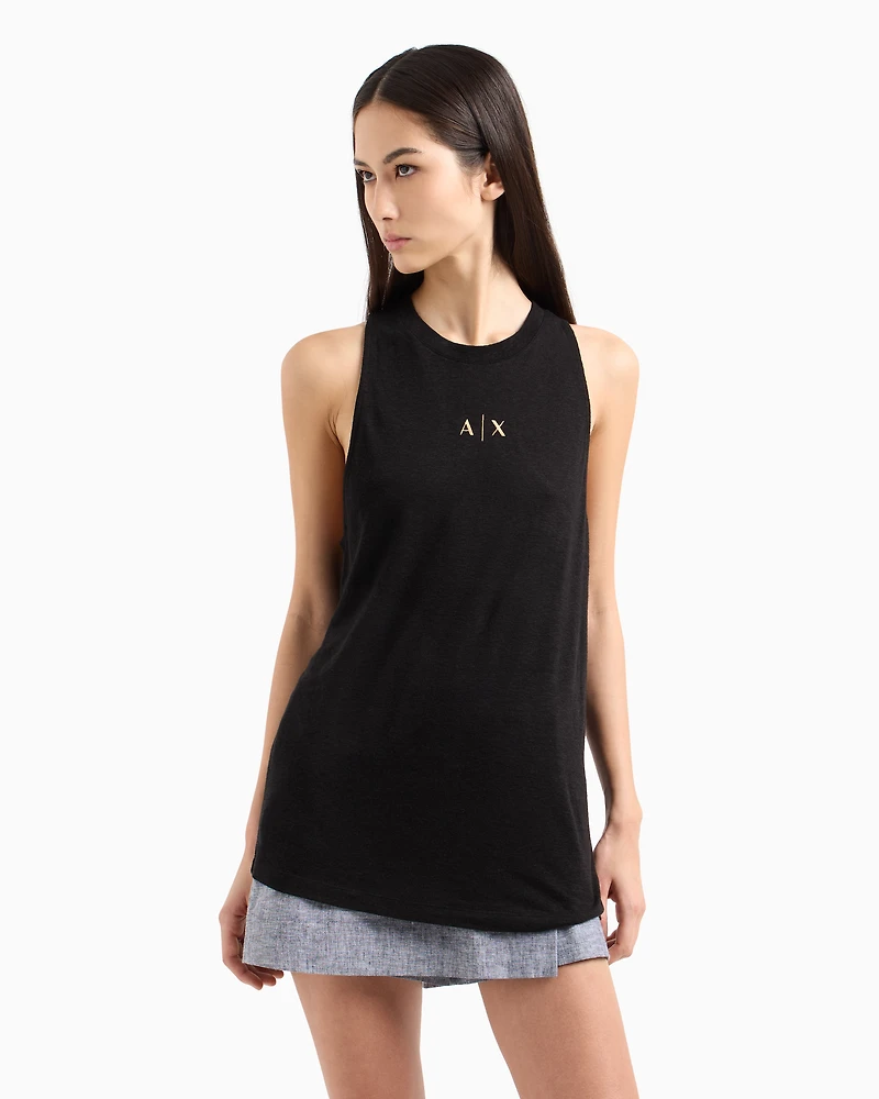 Oversized tank top with logo print on the back