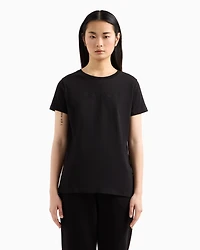 Armani Exchange - Regular fit jersey t-shirt, Woman, Black, Size: