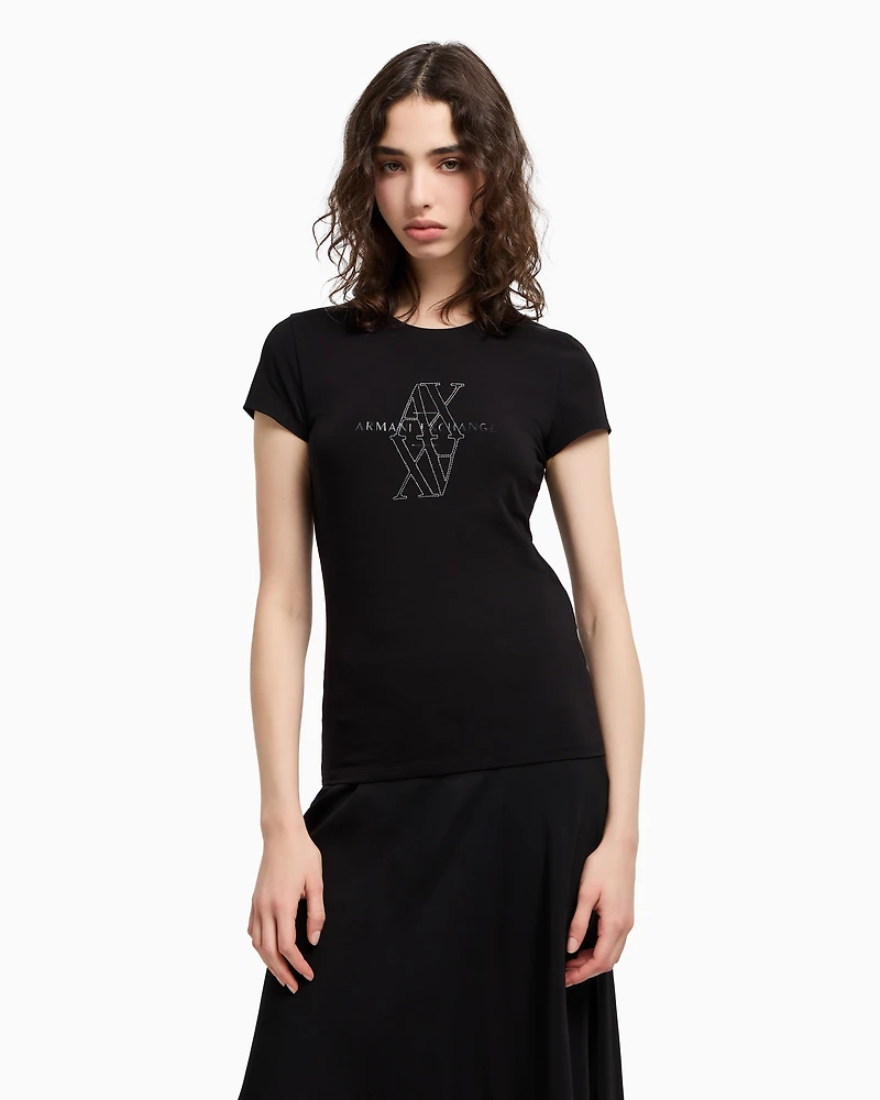 Slim fit T-shirt with embroidered logo