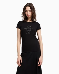 Slim fit T-shirt with embroidered logo