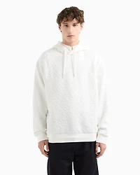 Tonal Embossed Hoodie Sweatshirt
