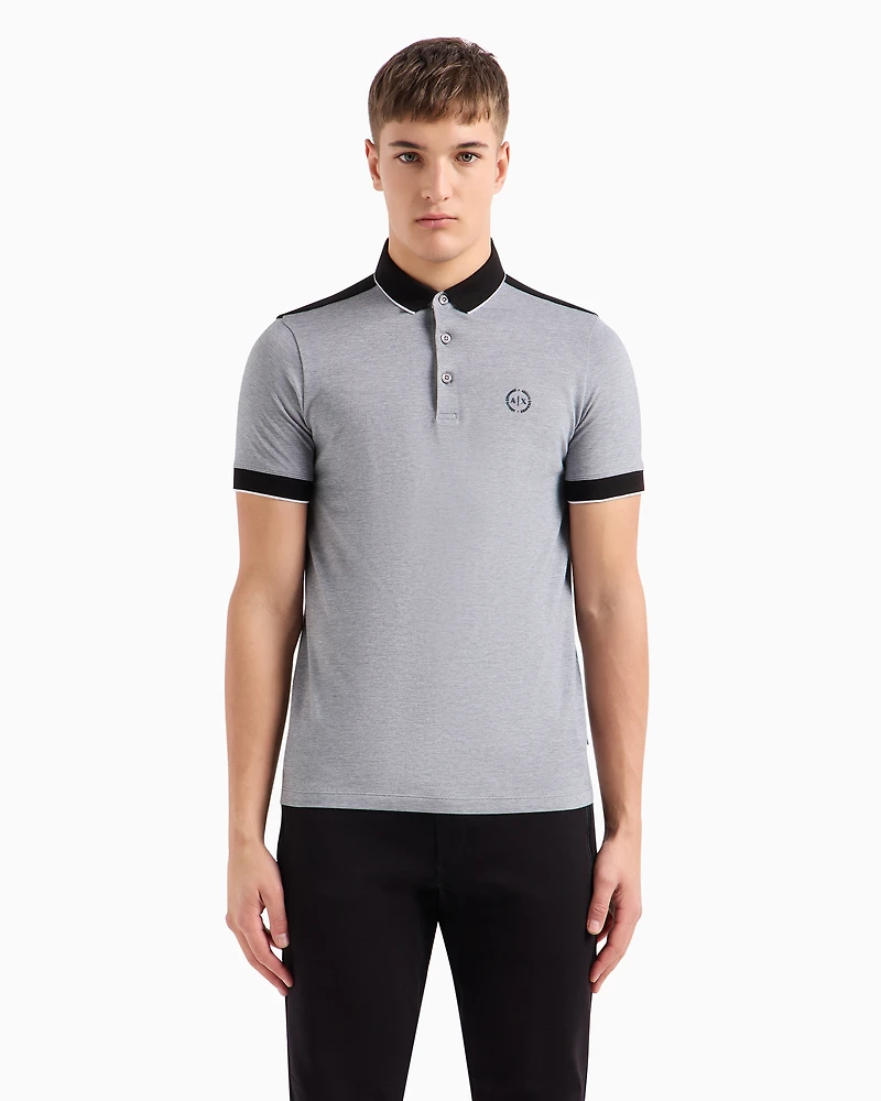Cotton polo with contrasting details
