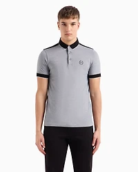 Cotton polo with contrasting details