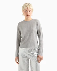 Long-sleeved sweater lurex yarn