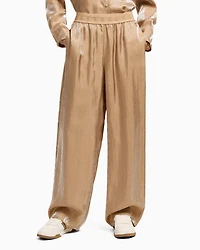 Oversized viscose trousers with allover logo