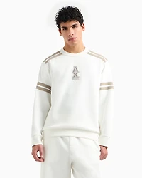 Crewneck sweatshirt with stripes and logo
