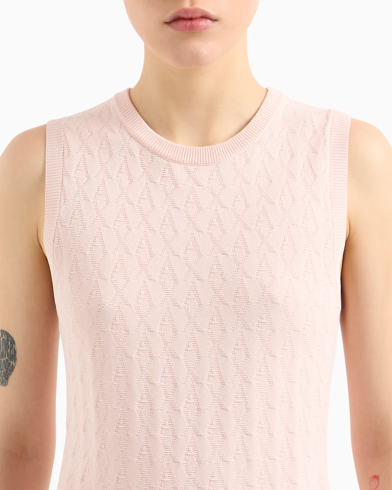 Armani Exchange - Sheath dress with allover logo, Woman, Pink, Size: XL
