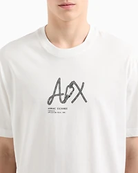 Armani Exchange -  Regular fit T-shirt with logo, Man, White, Size: