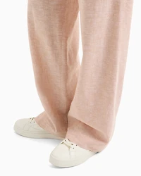 Oversized cotton and linen trousers