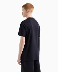 Armani Exchange - Regular fit T-shirt with photo print, Man, Navy Blue, Size: