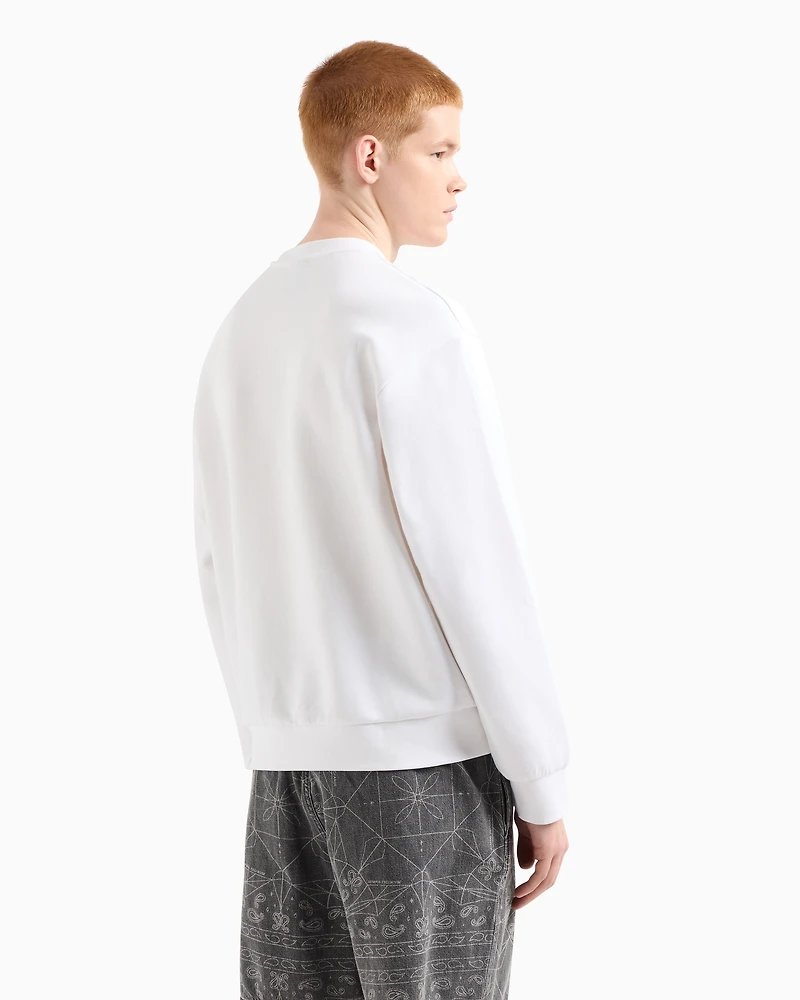 Crewneck sweatshirt with vinyl logo print