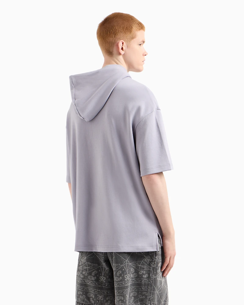 Short-sleeved sweatshirt with logo