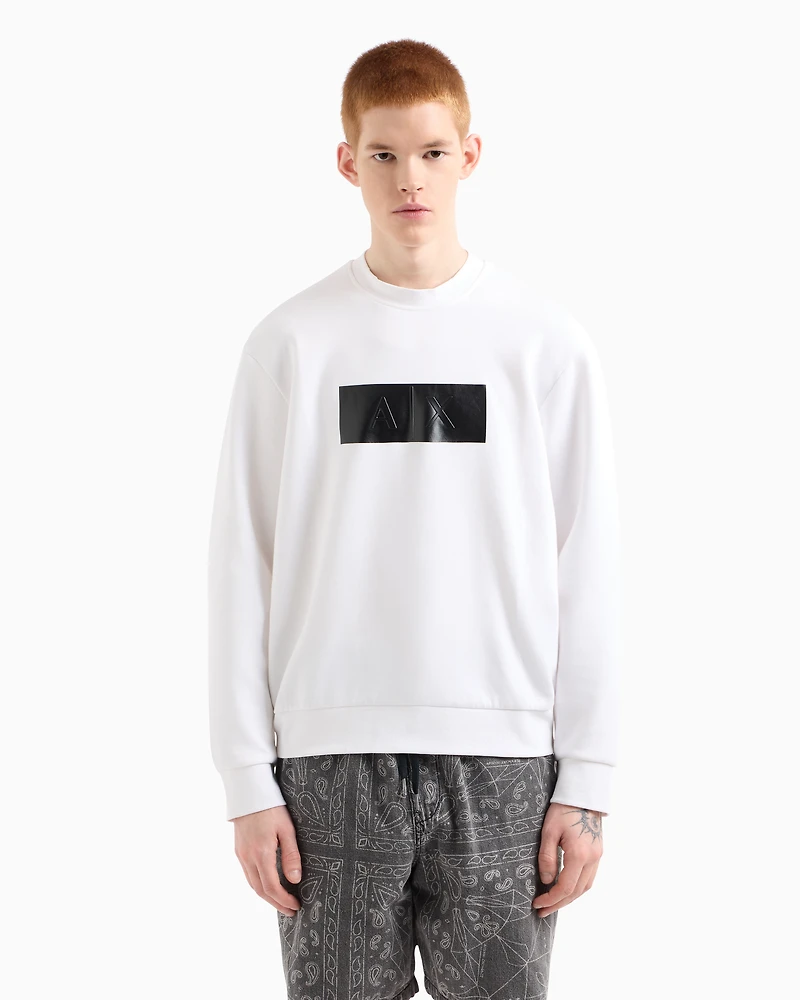 Crewneck sweatshirt with vinyl logo print
