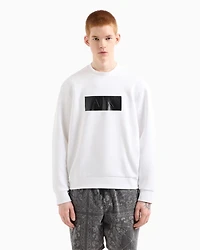 Crewneck sweatshirt with vinyl logo print