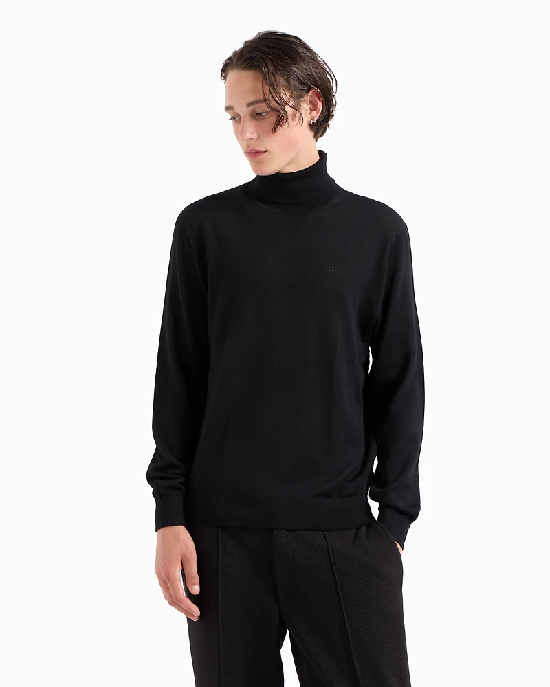 Virgin wool turtleneck sweater