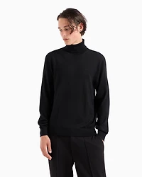 Virgin wool turtleneck sweater