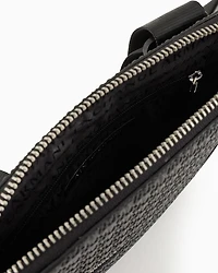 Armani Exchange - Flat shoulder bag with embossed logo on the entire surface, Man, Black, Size: TU