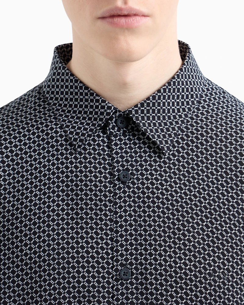 Armani Exchange - Regular fit shirt ASV fabric, Man, Blue, Size: