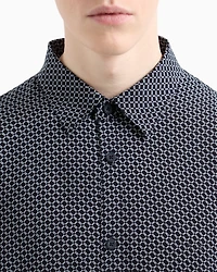 Armani Exchange - Regular fit shirt ASV fabric, Man, Blue, Size: