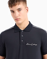 Armani Exchange - Regular fit polo shirt with Signature Logo, Man, Navy Blue, Size: