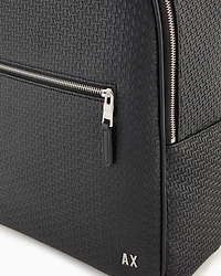 Armani Exchange - Backpack with all-over embossed logo, Man, Black, Size: TU