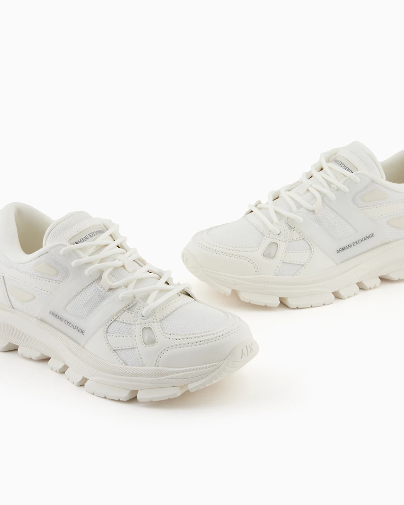 Armani Exchange - Sneakers with contrasting details, Man, White, Size: